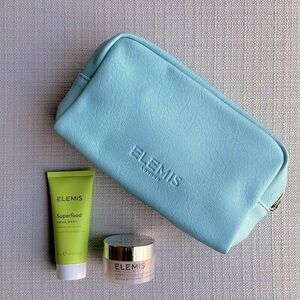 Elemis travel products with blue pouch